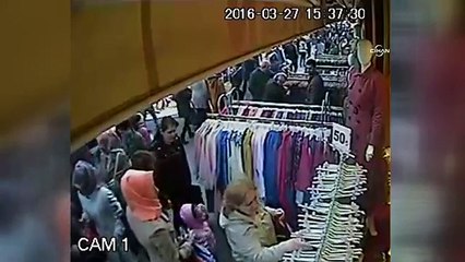 Mağazadaki hırsızlık kamerada