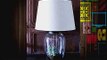 Round Clear Glass Fillable Base Table Lamp W/ Shade Country Home Lighting Décor