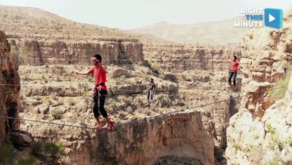 Drone Captures Beautiful Footage of Slackline in Iran