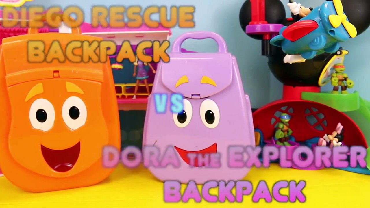 Dora The Explorer Backpack ❤ Kinder Surprise Eggs and Blind Bags Finding Peppa Pig and Shopkins