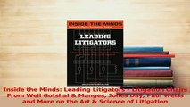 Download  Inside the Minds Leading Litigators  Litigation Chairs From Weil Gotshal  Manges Jones Ebook Online