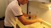 White boy rolling out roti (dhalpuri) dough very good.