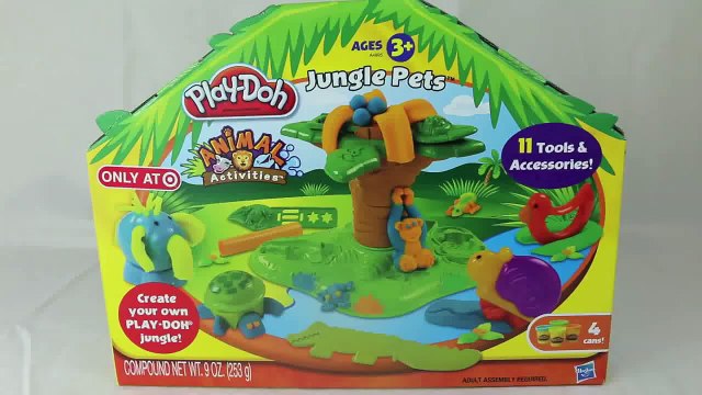 Play Doh Jungle Pets Animal Activities Play-Doh Elephant, Turtle, Monkey Animal Playdough Set
