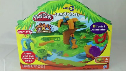 Play Doh Jungle Pets Animal Activities Play-Doh Elephant, Turtle, Monkey Animal Playdough Set