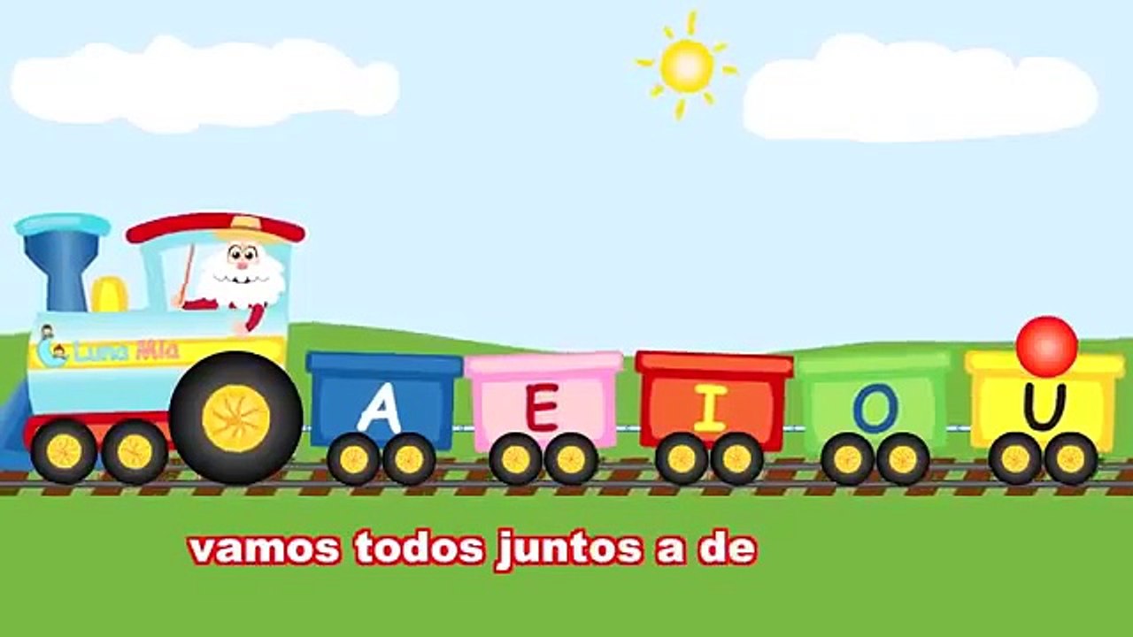 EL TREN DE LAS VOCALES   Canción infantil   a e i o u ◄ Luna Mia ►