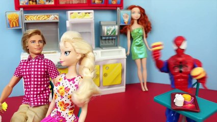 Download Video: Frozen Elsa Dates Spiderman! Mike The Merman, Barbie McDonalds, Merida, Anna DisneyCarToys