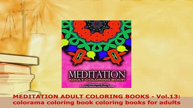 PDF MEDITATION ADULT COLORING BOOKS Vol13 colorama coloring book coloring books for adults Read Online