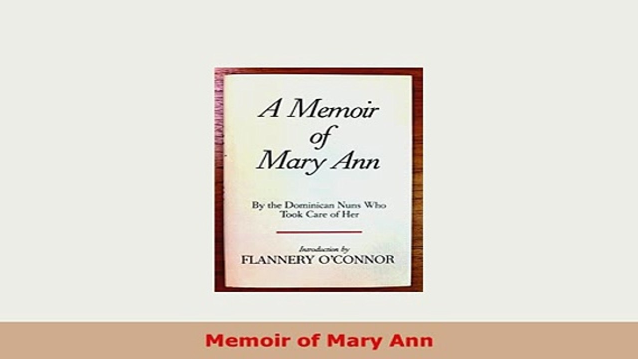 Download  Memoir of Mary Ann Ebook