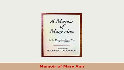 Download  Memoir of Mary Ann Ebook