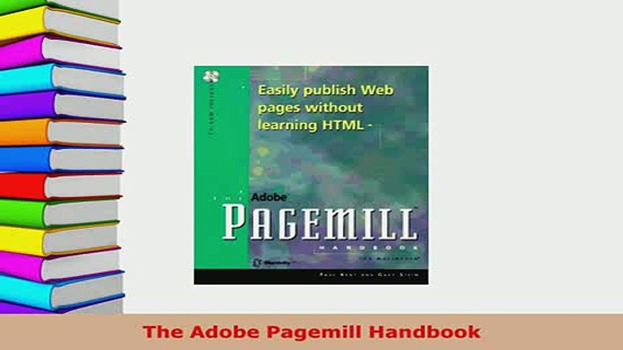 PDF  The Adobe Pagemill Handbook  EBook
