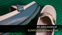 SUNROLAN Women's Flats Leather Slip On Dress Shoes Women Slippers