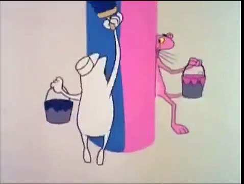 Pink Panther and White Man paint while I play Pink Panther Theme