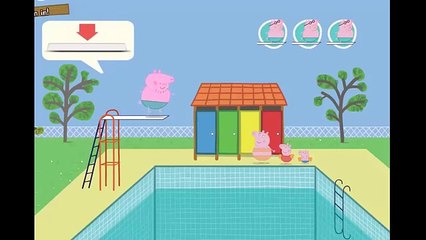 Peppa Pig English Full Episodes Games Diving Game - Papa Pig Learns to Dive & Swim