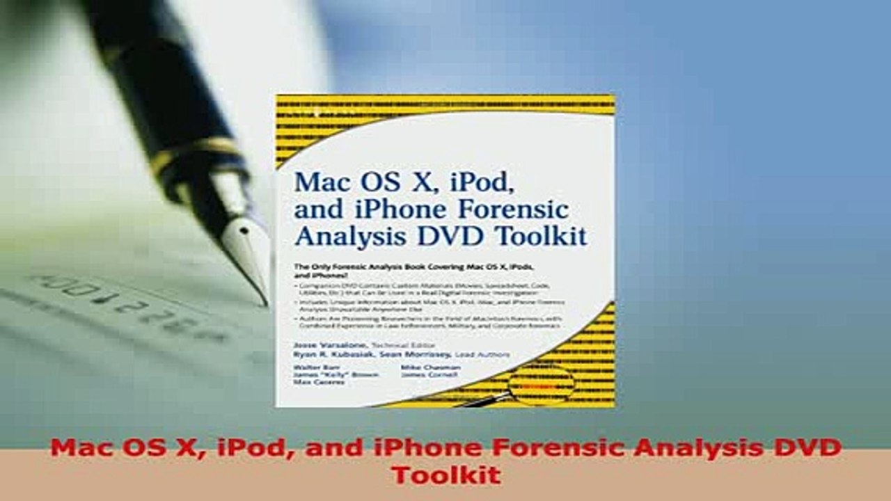 PDF  Mac OS X iPod and iPhone Forensic Analysis DVD Toolkit Free Books