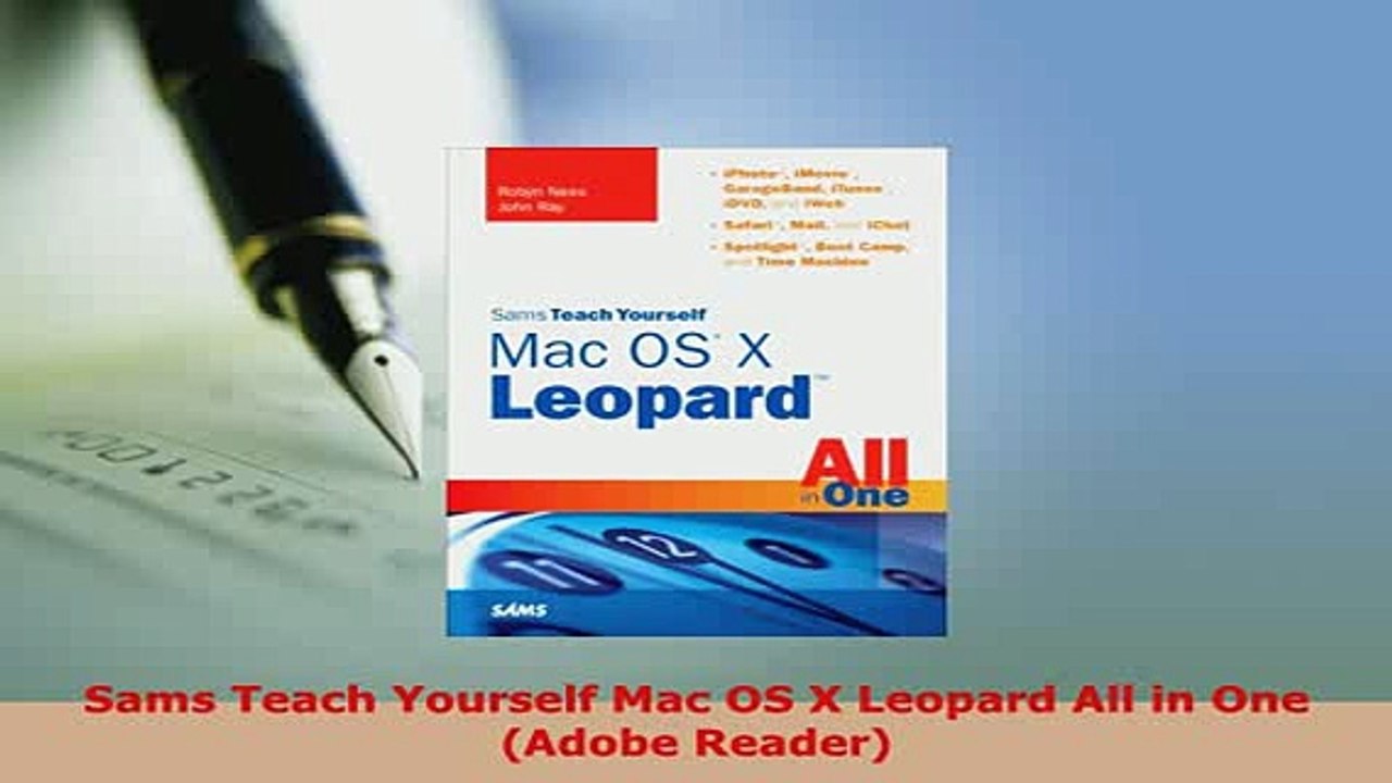PDF  Sams Teach Yourself Mac OS X Leopard All in One Adobe Reader Free Books