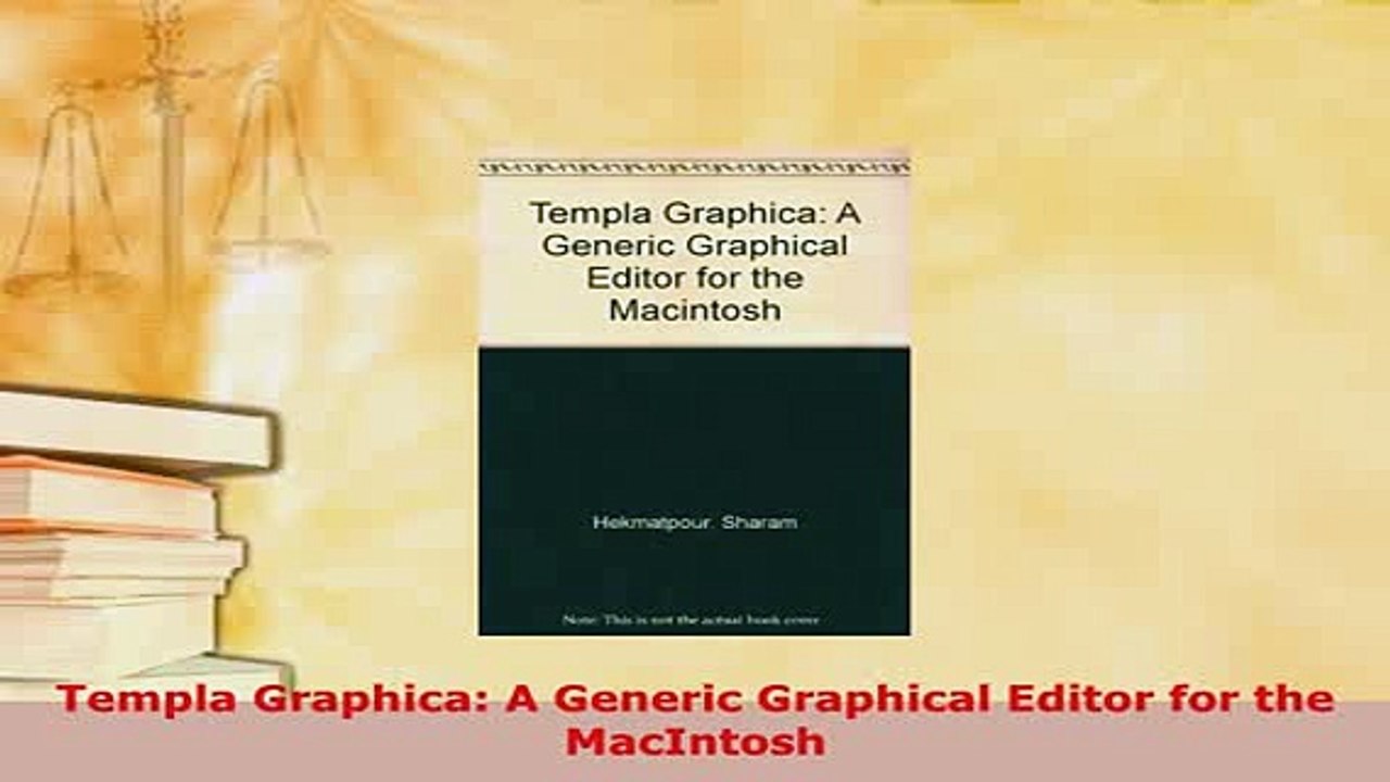 PDF  Templa Graphica A Generic Graphical Editor for the MacIntosh  EBook