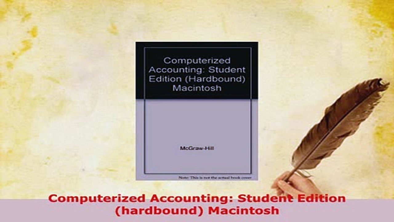 Download  Computerized Accounting Student Edition hardbound Macintosh Free Books