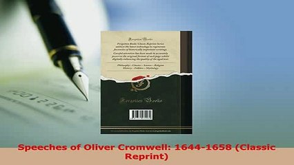 Скачать видео: Download  Speeches of Oliver Cromwell 16441658 Classic Reprint Ebook