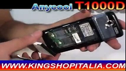 CELLULARE DUAL SIM ANYCOOL TV DIGITALE TERRESTRE DVBT T1000D DOPPIA 2 SIM MP3 MP4
