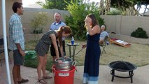 Kayla shows how to Kegstand at her Grad Party