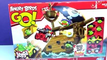 Angry Birds Go Jenga Game - Bad Piggies Ship - Toy review and play HobbyKidsTV