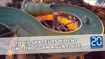 Un toboggan aquatique devient une rampe de skate à Dubai