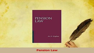 Read  Pension Law Ebook Free
