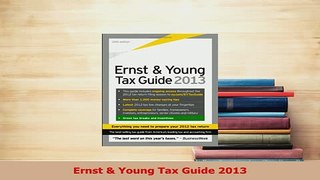 Read  Ernst  Young Tax Guide 2013 Ebook Free