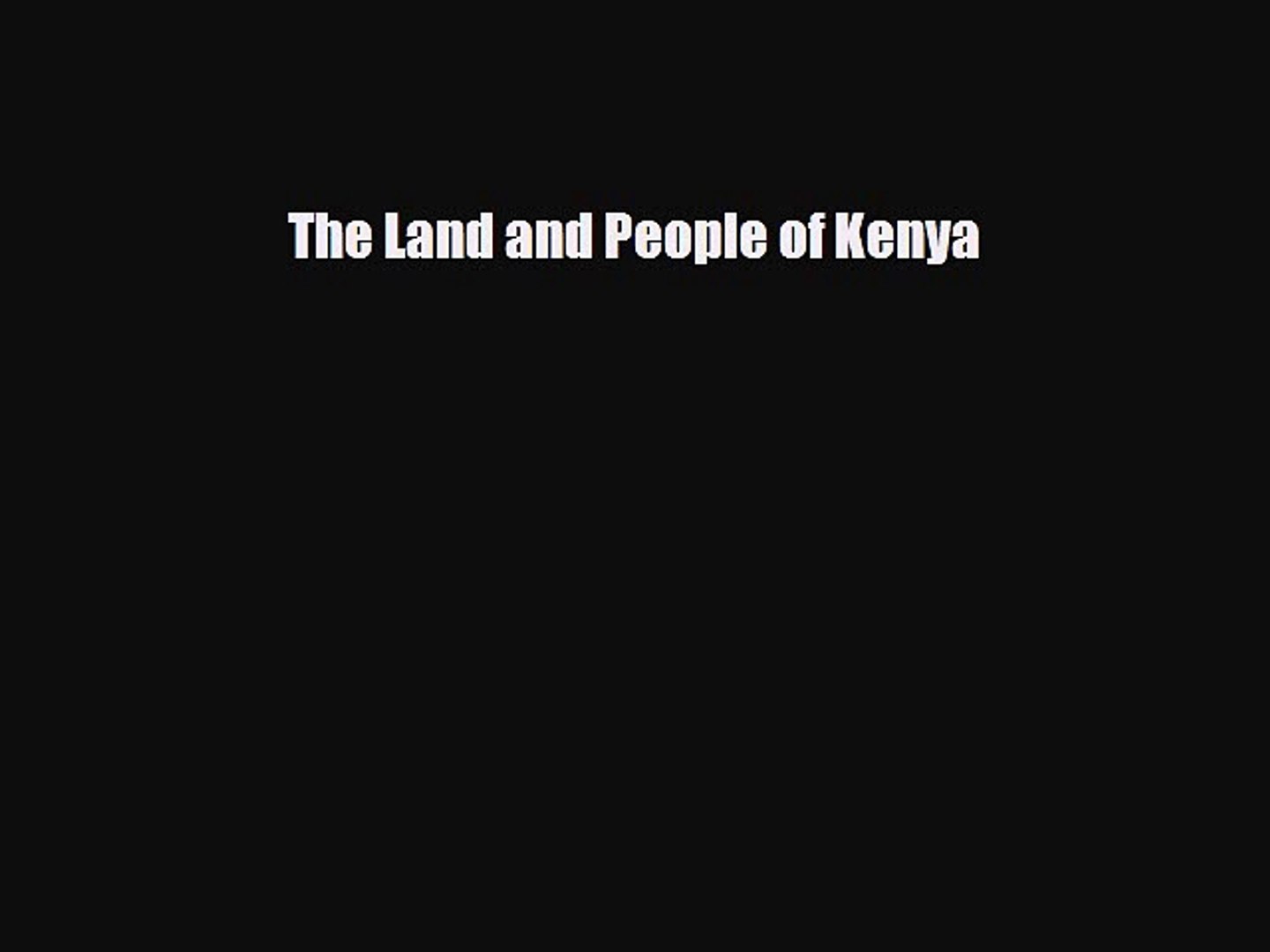 Download ‪The Land and People of Kenya PDF Free