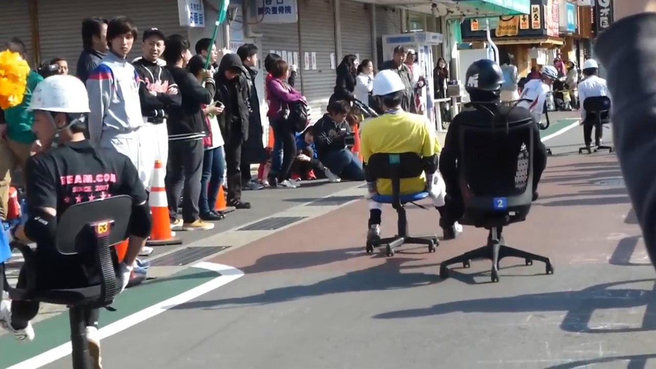 Office Chair Grand Prix in Kyotanabe Kyoto JAPAN 26.03.2016 [HD]
