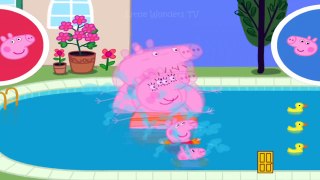 ☀ Peppa pig and george pig go swimming with Daddy Pig & Mummy Pig ☀  Peppa Pig Swimming Race ☀