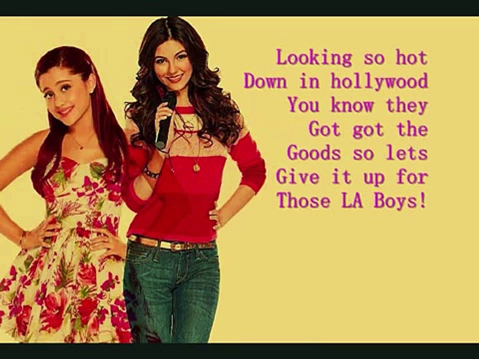 L.A Boyz - Victoria Justice feat Ariana Grande - Lyrics On Screen (Studio Version)