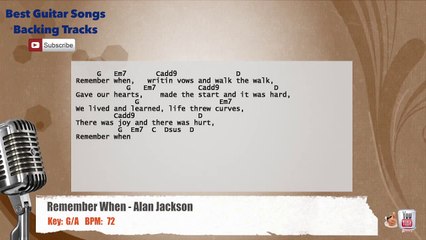 Remember When - Alan Jackson Vocal Backing Track with chords and lyrics