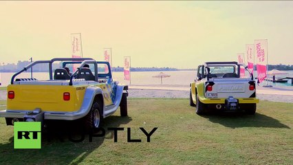 UAE: Amphibious cars tear up water in Dubais Palm Beach land-sea race