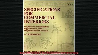 READ book  Specifications for Commercial Interiors  DOWNLOAD ONLINE