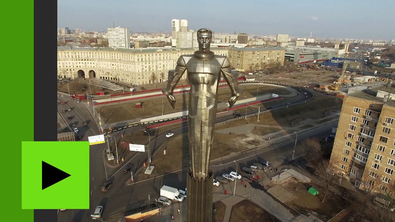 La statue dédiée à Youri Gagarine à Moscou (images aériennes)