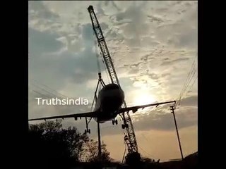 Crane Carrying Air India aircraft crashes