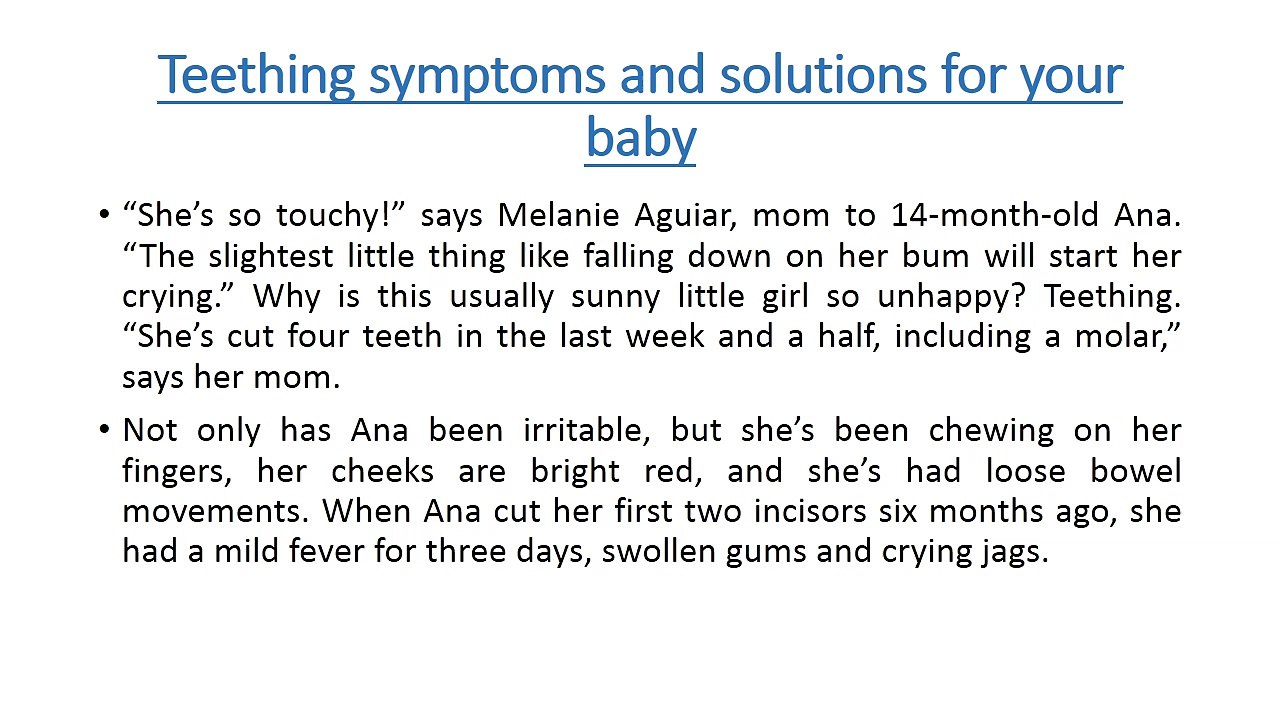 Teething symptoms and solutions for your baby