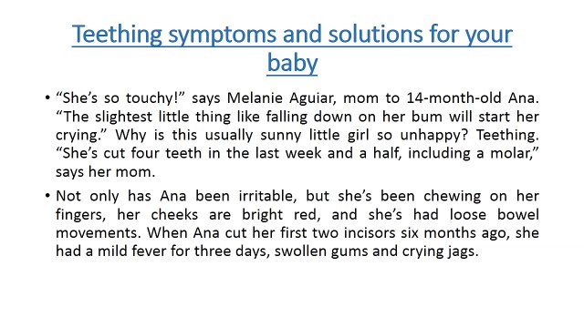 Teething symptoms and solutions for your baby
