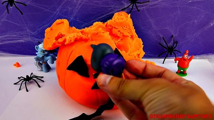 Shopkins Play Doh Frozen Halloween Spongebob Peppa Pig Elsa Zombies Surprise Eggs StrawberryJamToys