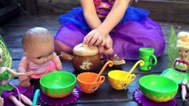 Lil Cutesies On Pirate Ship Playground Park and Tinker Bell Pirate Fairy Tea Party W/ Play Doh Girl