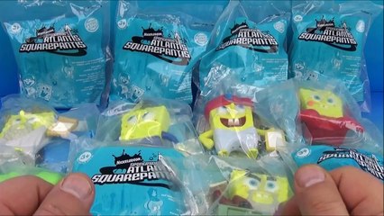 2007 SPONGEBOBS ATLANTIS SQUAREPANTIS SET OF 12 BURGER KING KIDS MEAL TOYS VIDEO REVIEW
