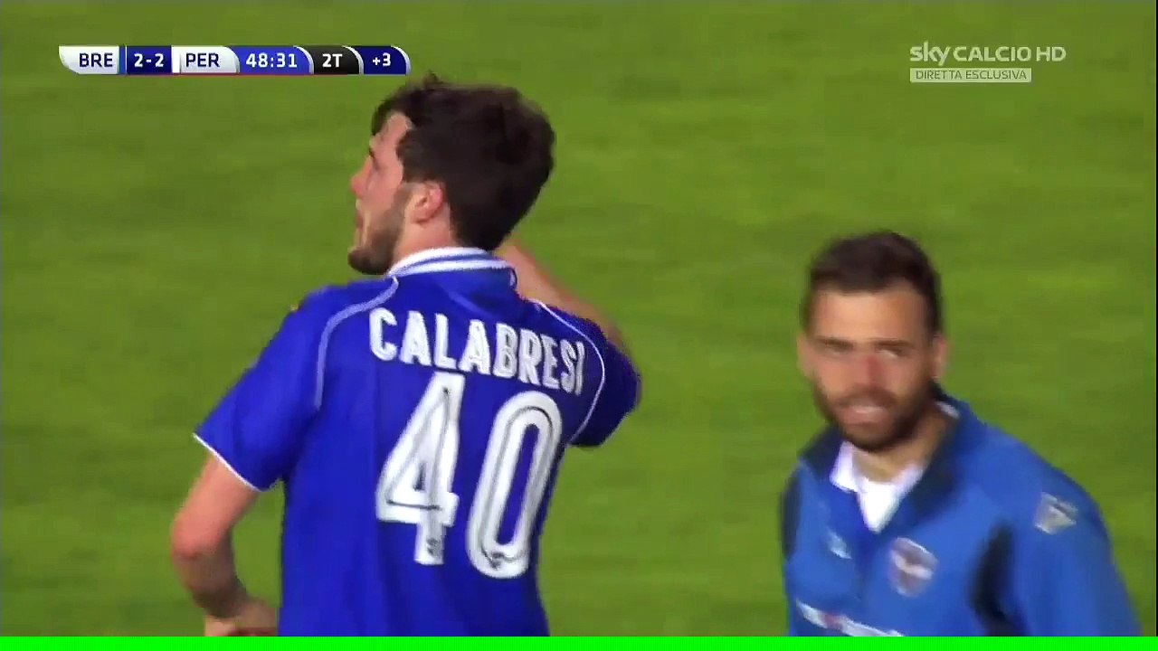 2-2 Arturo Calabresi Goal Italy  Serie B - 11.04.2016, Brescia Calcio 2-2 Perugia Calcio