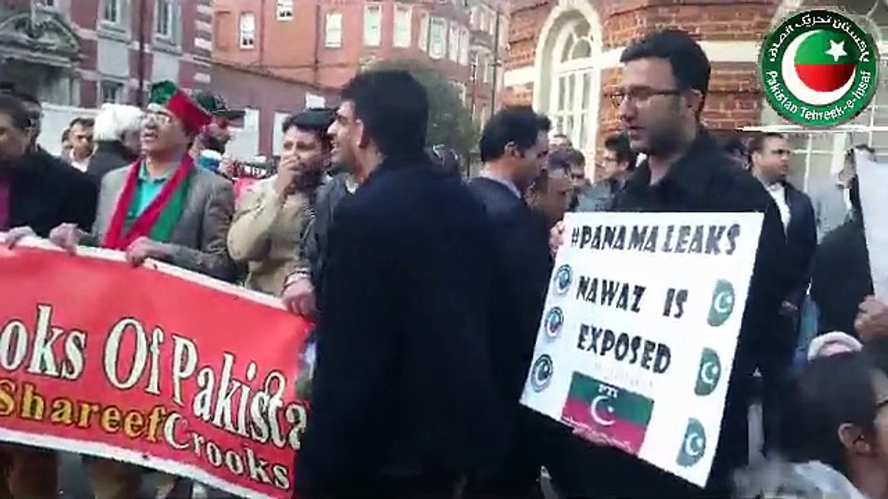 PTI UK Protest against Nawaz Sharif in front of his Park Lane Apartments in London