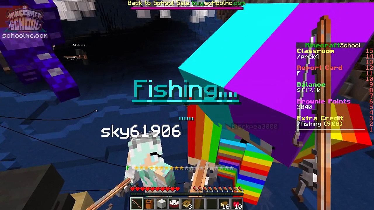 Minecraft School Server : LITTLE LIZARD PUSHED ME!! #3