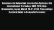 Read Databases in Networked Information Systems: 6th International Workshop DNIS 2010 Aizu-Wakamatsu