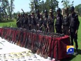 Security forcess recover huge cache of weapons in Mardan -12 April 2016