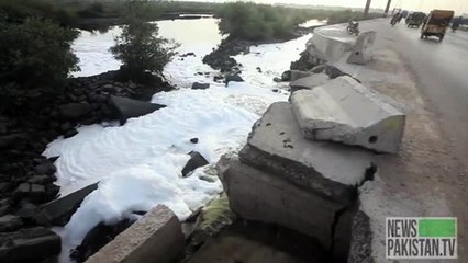 Industrial effluent pollute the Arabian Sea unabated