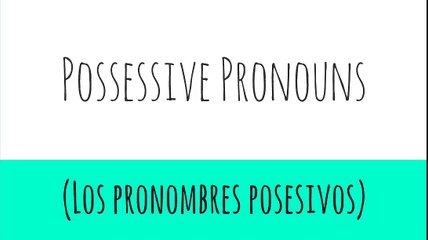 Possessive Pronouns (Los pronombres posesivos)