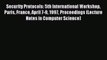 Read Security Protocols: 5th International Workshop Paris France April 7-9 1997 Proceedings